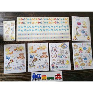 Lot of Suzy Zoo Sandylion Grossman Stickers - Baby Boy Train + - NEW RETIRED #14